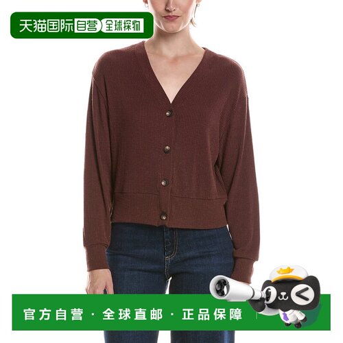 自营Michael Stars Ilsa v领开衫-棕色 美国奥莱直发