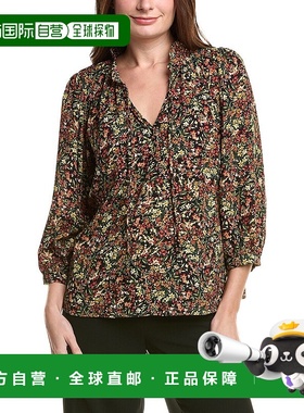 自营Vince Camuto Printed Peasant Blouse - orange 美国奥莱直