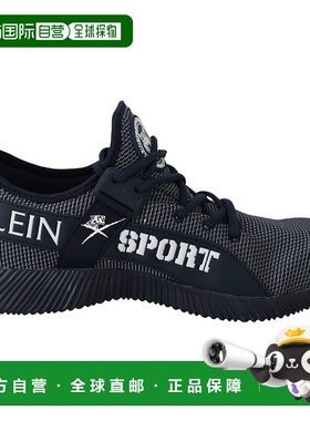 自营Plein Sport 蓝色 Indaco 涤纶 Carter 运动鞋男鞋 - 黑色 美