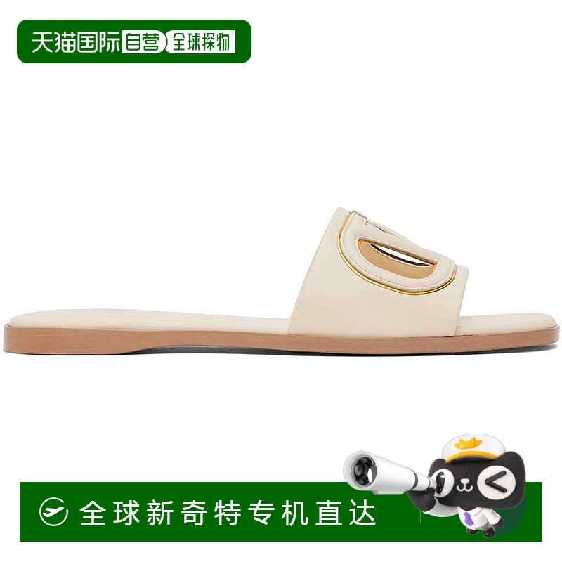 香港直邮潮奢 Valentino 华伦天奴 女士 灰白色 VLogo Cutout 凉