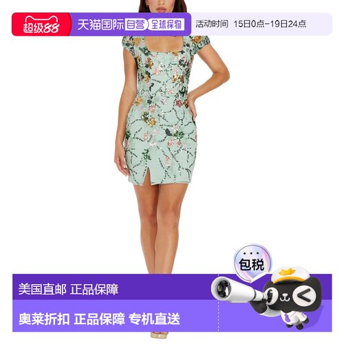自营Dress The Population Jillian Mini Dress - green 美国奥莱