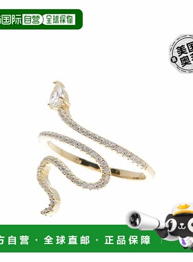 自营 Adornia水晶蛇形戒指黄色镶钻925纯银  美国奥莱直发