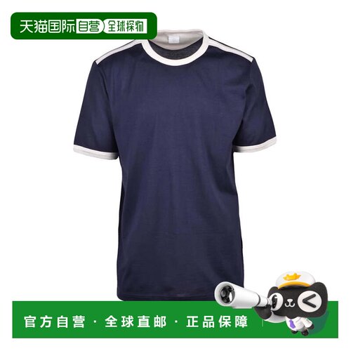 自营eleventyBlue Men Cotton T-shirt - black 美国奥莱直发