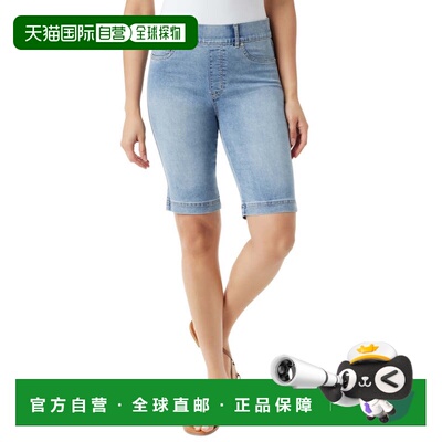 自营Women's Gloria Vanderbilt Bermuda Shorts Blue Denim Cott