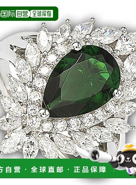 自营 Suzy Levian 纯银和 18k 金仿祖母绿戒指 - 绿色 美国奥莱直