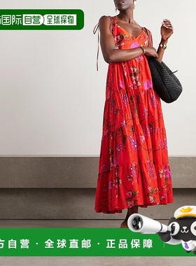 1h可退 香港直邮潮奢 Erdem 女士 印花层叠棉质府绸长款连衣裙 VC