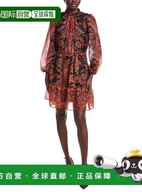 自营Julia Jordan Metallic Threading Mini Dress - black multi