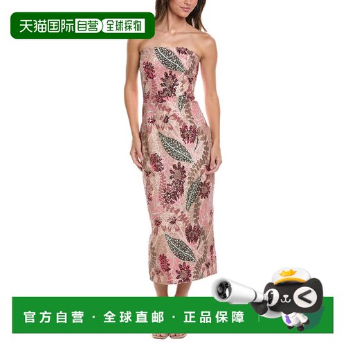 自营Milly Esmeralda亮片露肩连衣裙-红色 美国奥莱直发性感