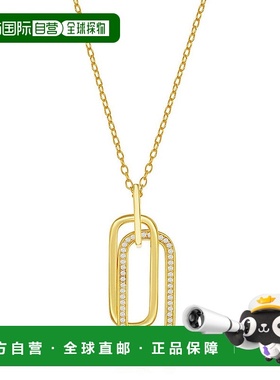 自营 simona纯银双椭圆 CZ 项链 - 金 美国奥莱直发