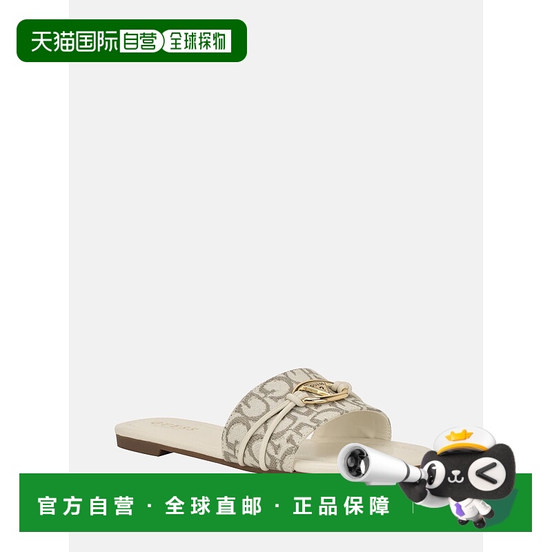 自营guessLynzy Logo Beach Slides - grey logo 美国奥莱直发