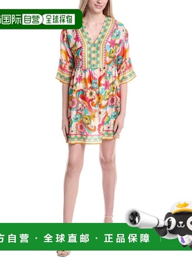 自营Johnny Was Barbara Silk-Blend Dress - yellow 美国奥莱直