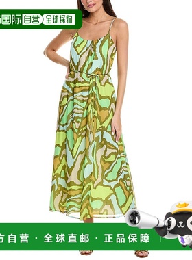 自营 Sam Edelman玫瑰景观迷笛连衣裙-绿色 美国奥莱直发