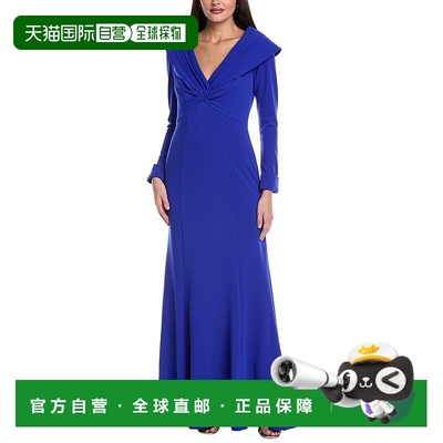 自营Tadashi Shoji Pleated Bodice Gown - blue 美国奥莱直发