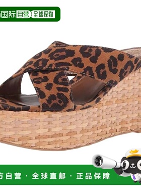 自营Vince Camuto Greathel Sandals Brown Leopard Print Wedge