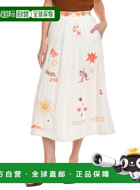 自营MOTHER The Tiered Maxi Skirt - white 美国奥莱直发半身裙