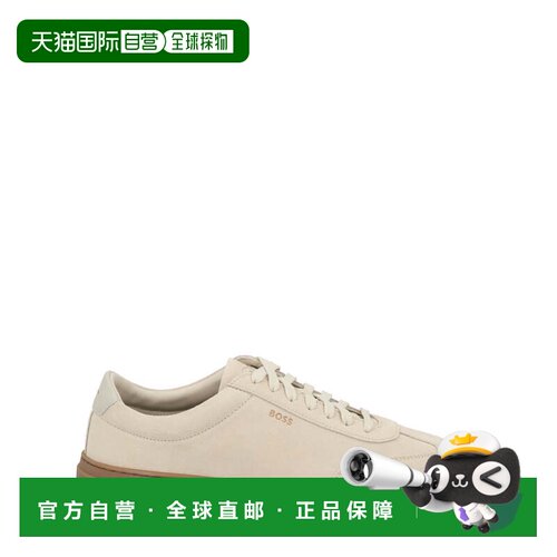 自营bossVinston Cowhide Leather Tonal Sneakers - grey 美国奥