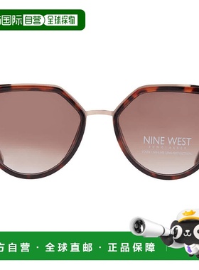 自营Nine West 23 454 TRT Brown Cat Eye Ladies Sunglasses 102