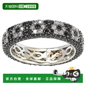 Suzy Levian 纯银方晶锆石黑白花永恒戒指 自营 黑色 美国奥莱