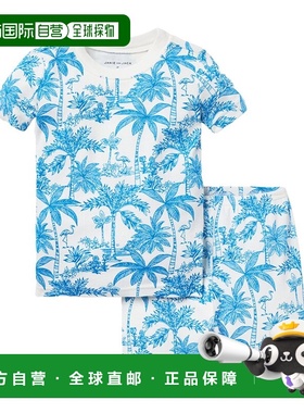 自营Janie and Jack Shortie Flamingo Toile Pajamas - multi 美
