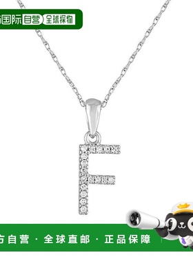 自营 sabrina14k 白金和钻石初始项链 - 白色 f 美国奥莱直发吊坠