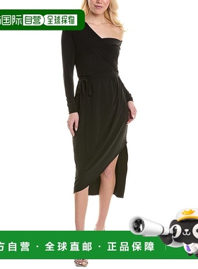 自营 Halston Eden 中长连衣裙 - 黑色 美国奥莱直发