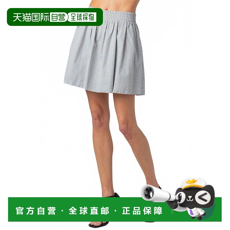 自营 sundays女式Anelise蓝色缟玛瑙格子裙 美国奥莱直发