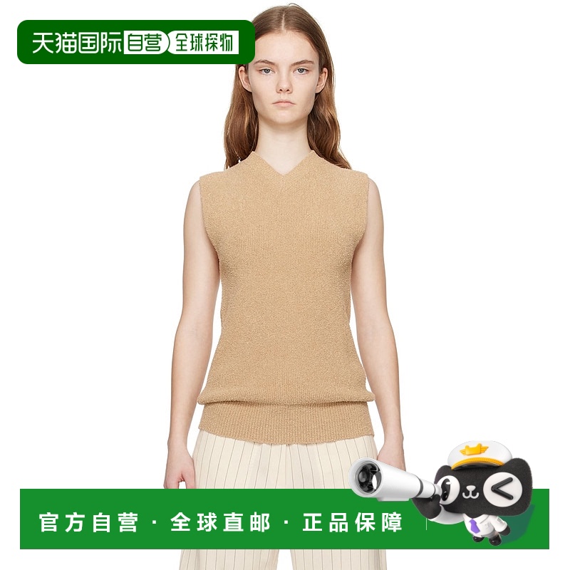 1h可退 香港直邮潮奢 TOTÊME 女士 米色 V 领背心 242WRT2210YA00