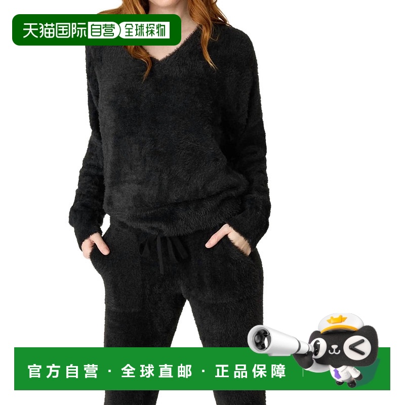 自营 pj salvage黑色舒适别致羽毛针织长袖上衣 美国奥莱直发