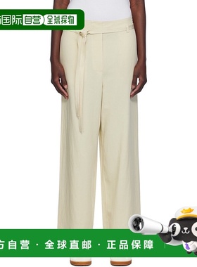 1h可退 香港直邮潮奢 TOTÊME 女士 灰白色 Fluid Tie-Waist 长裤