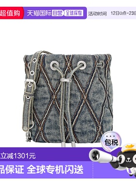 香港直邮DIESEL CHARM-D品牌标识 棉 单肩包 女款 蓝色X10346P557