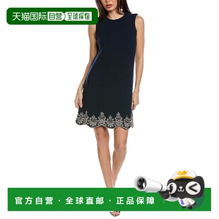 Renta 无袖 蓝 自营 水晶扇贝缀饰丝绸衬里羊毛混纺 Oscar