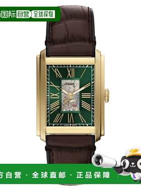 自营Fossil Men's Carraway Green Dial Watch - green 美国奥莱