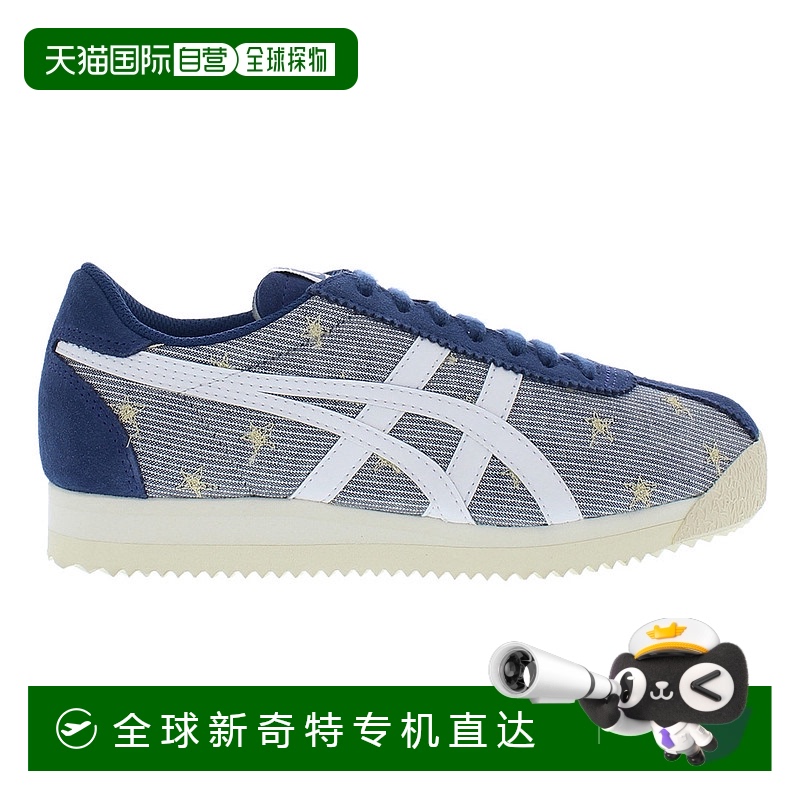 美国直邮Asics亚瑟士男女款运动鞋蓝色星星刺绣低帮系带时尚休闲