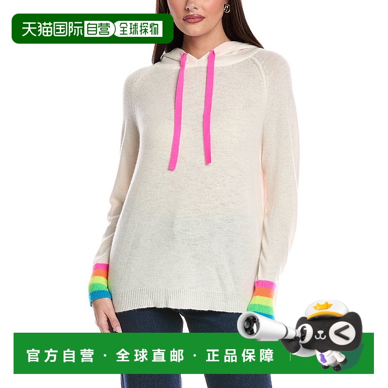自营 Brodie Cashmere Teach Peace羊绒连帽衫-白色 美国奥莱直发