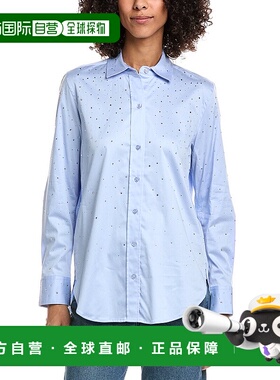 自营Generation Love Marcello Crystal Poplin Shirt - blue 美