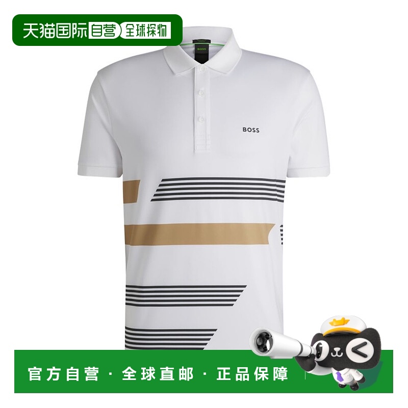 自营 bossPaddy stretch-jersey polo shirt with stripe print -