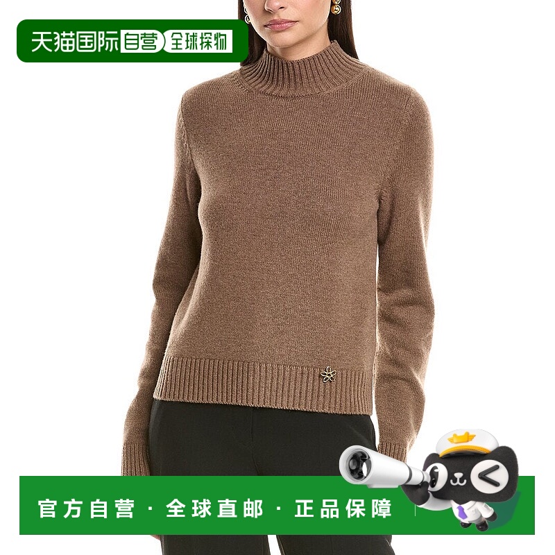 自营Oscar de la Renta Mock Neck Cashmere Sweater - brown 美