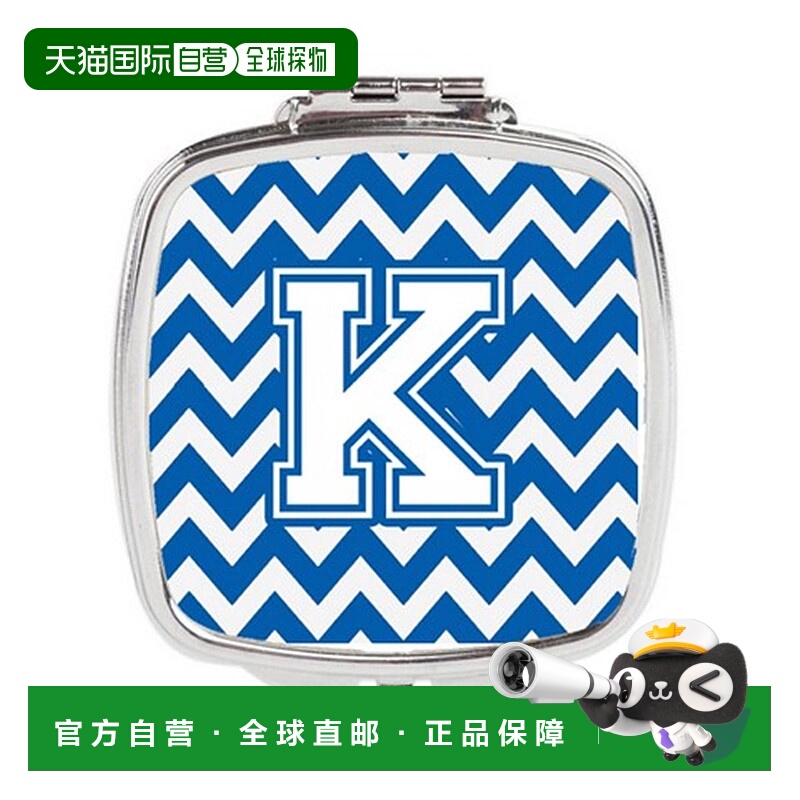 自营 Carolines Treasures CJ1045-KSCM 字母 K 雪佛龙蓝白正品