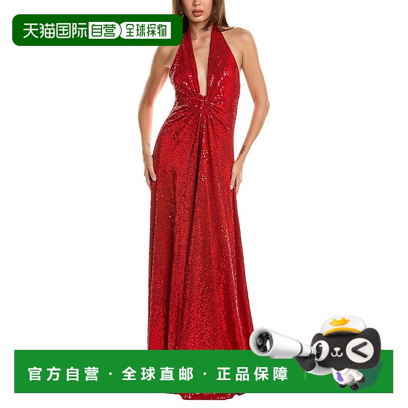 自营Michael Kors Collection Hand-Embroidered Halter Gown - r