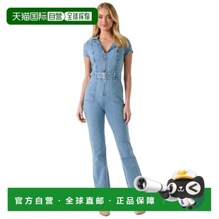 自营guessNikita Flared Denim Jumpsuit - light wash 美国奥莱