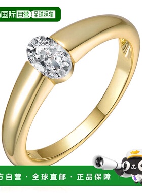 自营geneviveSterling Silver 14K Gold Plated with Clear Cubic