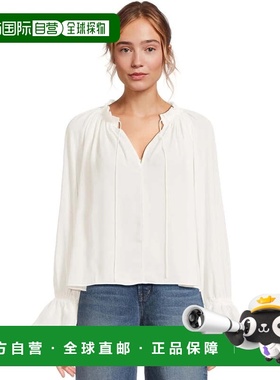 自营Women's Madewell Nayla Boho Top Winter White Split Tie N