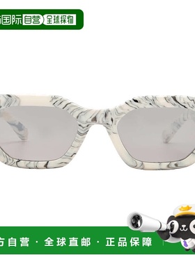 自营Philipp Plein Silver Mirror Rectangular Ladies Sunglasse