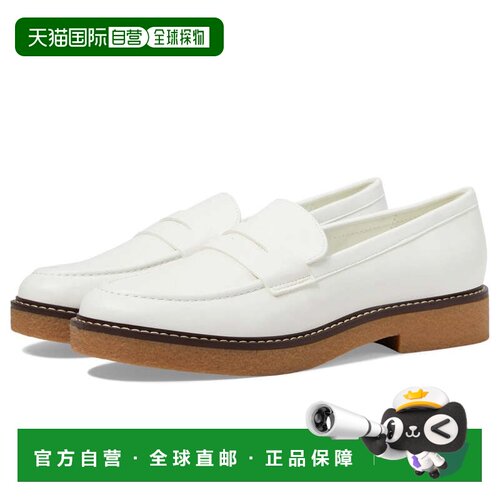 自营Farley Loafers女士奶油色皮革舒适鞋Bandolino HTAT1741-Whi
