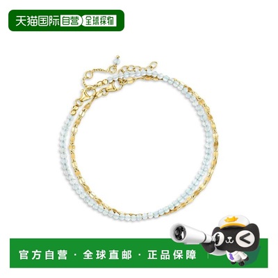 自营Ross-Simons Aquamarine Bead and 18kt Gold Over Sterling