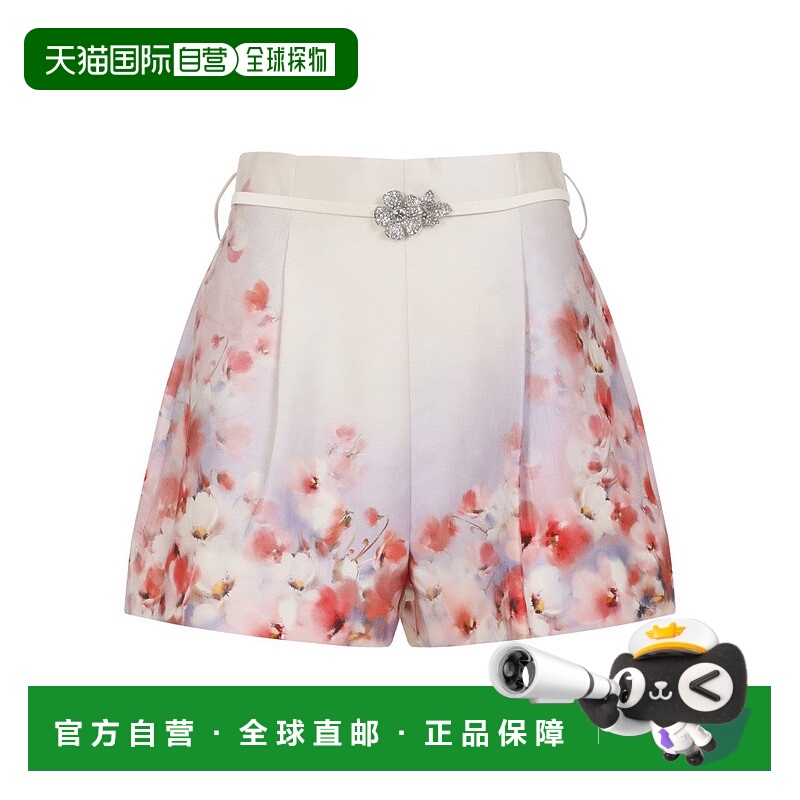 自营zimmermannMulticolor Silk-Cotton Blend Bermudas With Dec