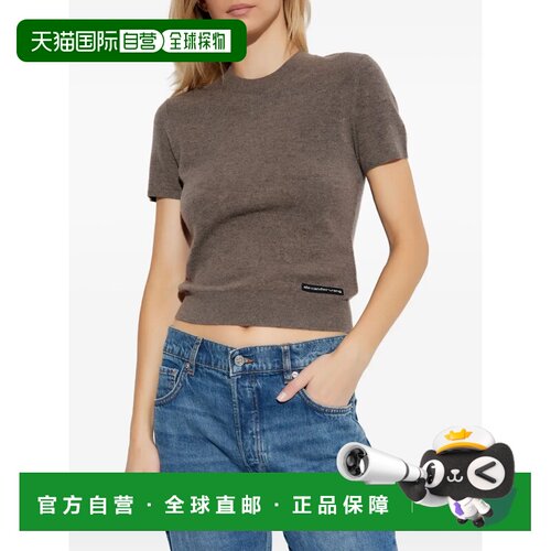 美国直邮ALEXANDER WANG - Women Knit Logo Label SS Crewneck T