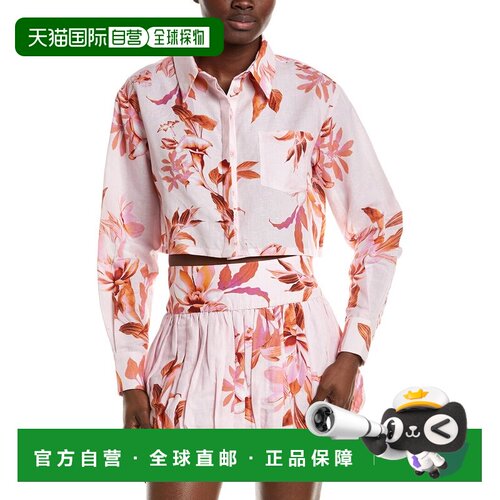 自营rococo sand洛可可沙亚麻混纺作物衬衫-粉红色 美国奥莱直发