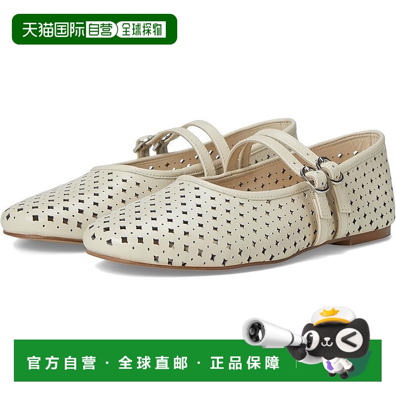 自营 seychelles塞舌尔皇家芭蕾舞团平底鞋女式米白色皮革可调节V