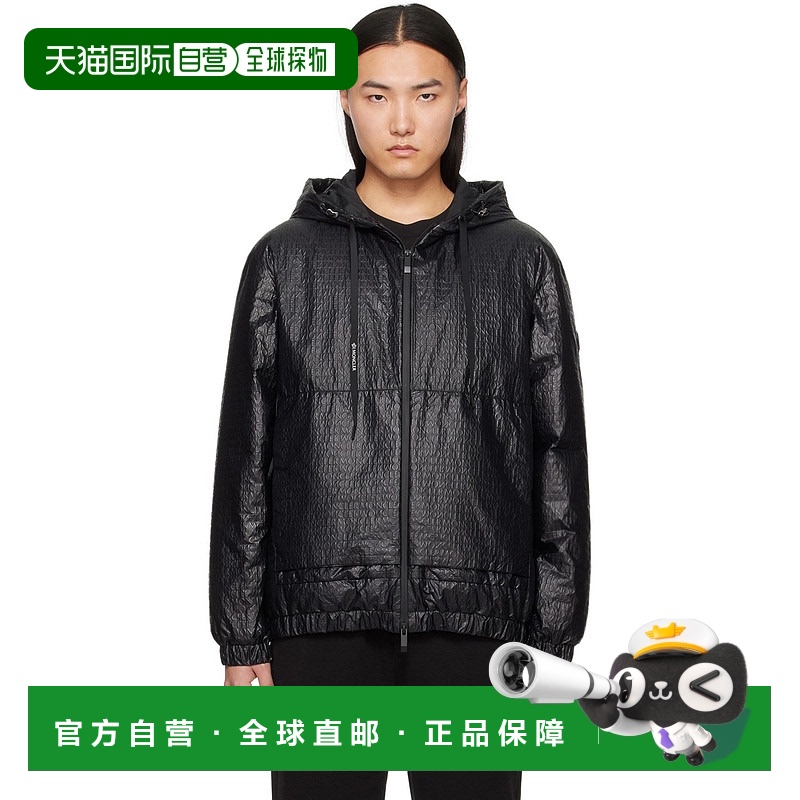 1h可退 香港直邮潮奢 Moncler 盟可睐 男士 黑色压花羽绒夹克 J10
